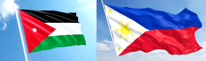 Philippine and Jordan flag