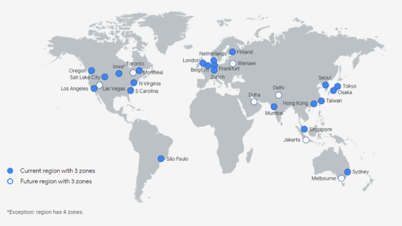 Google Cloud to open new regions in four countries