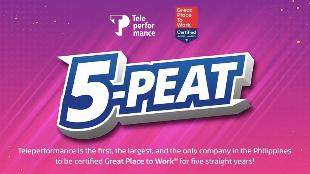 Teleperformance Philippines receives 5th Great Place to Work certification