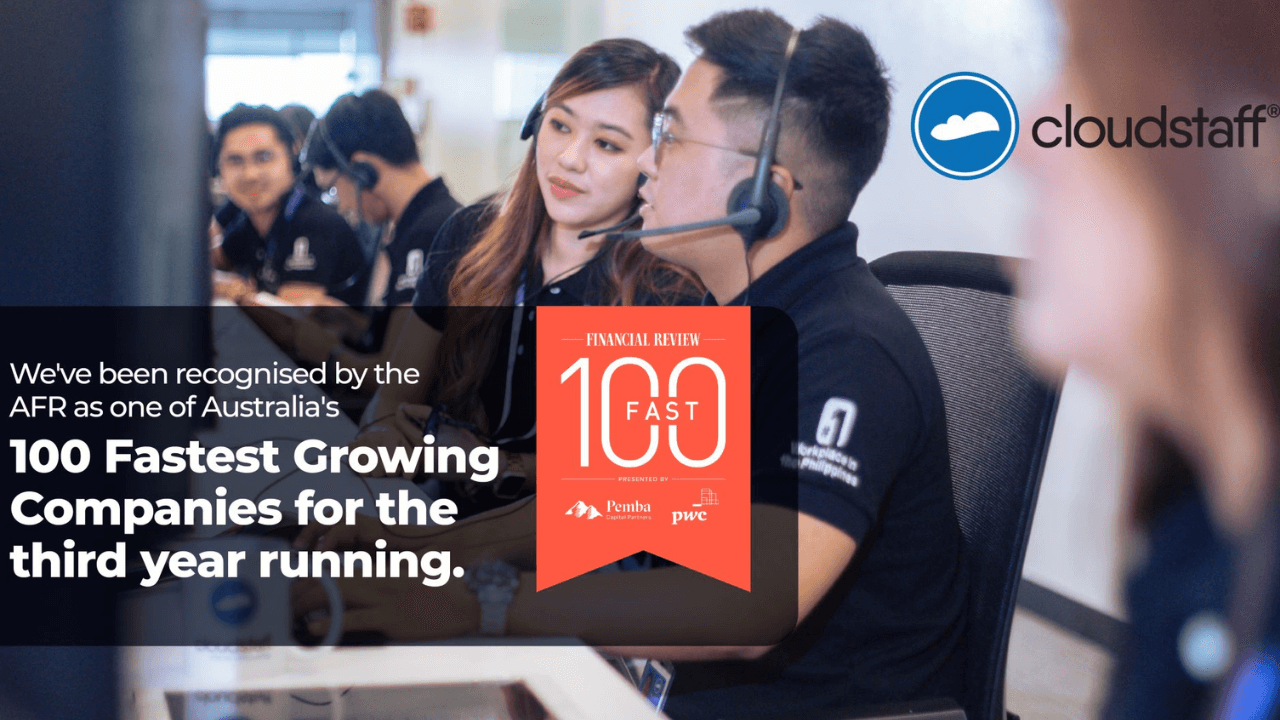 Cloudstaff among AFR Fast 100 list for 2022