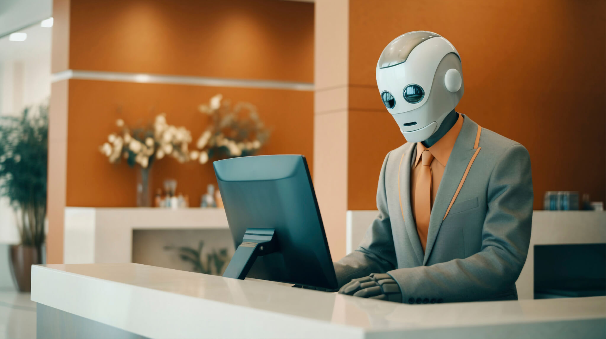anthropomorphic robot that performs regular human job