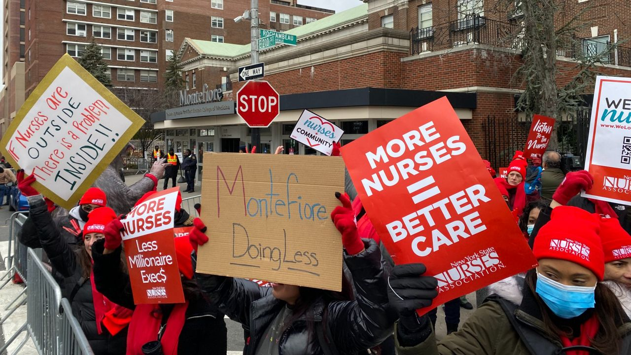 15,000 NYC nurses on strike face health benefits loss Feb. 1